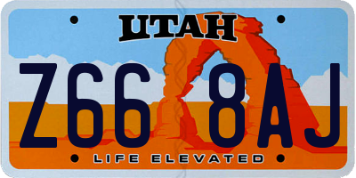 UT license plate Z668AJ