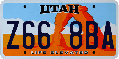 UT license plate Z668BA