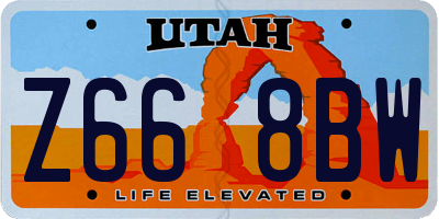 UT license plate Z668BW