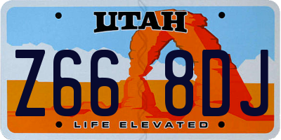 UT license plate Z668DJ
