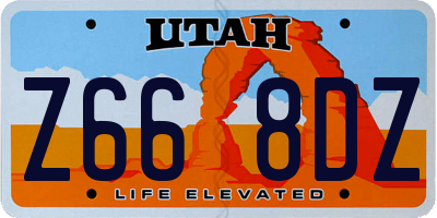 UT license plate Z668DZ