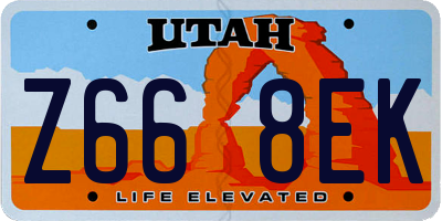 UT license plate Z668EK