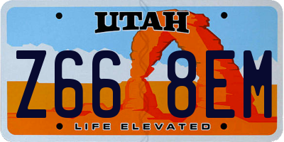 UT license plate Z668EM
