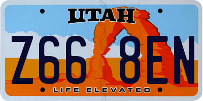 UT license plate Z668EN