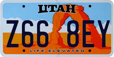 UT license plate Z668EY