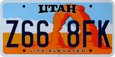 UT license plate Z668FK