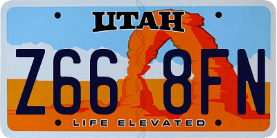 UT license plate Z668FN