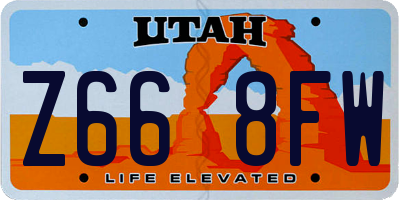 UT license plate Z668FW
