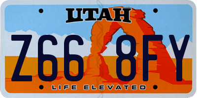 UT license plate Z668FY
