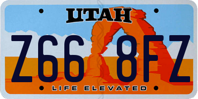 UT license plate Z668FZ