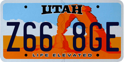 UT license plate Z668GE