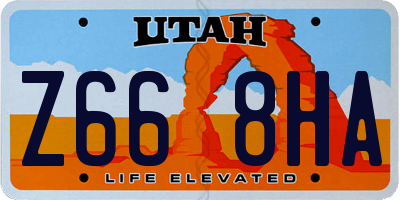 UT license plate Z668HA