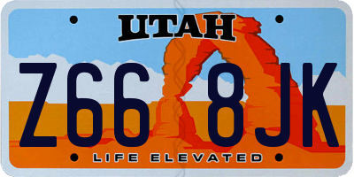 UT license plate Z668JK