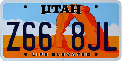 UT license plate Z668JL