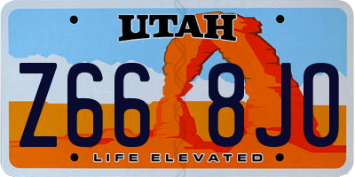 UT license plate Z668JO