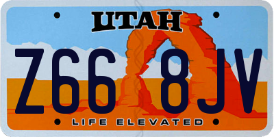 UT license plate Z668JV