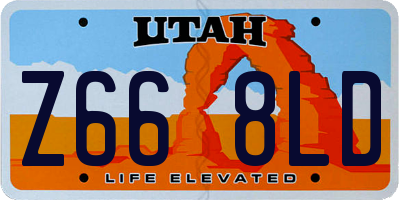 UT license plate Z668LD