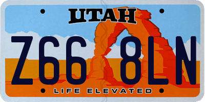 UT license plate Z668LN