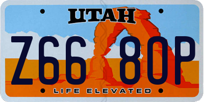 UT license plate Z668OP