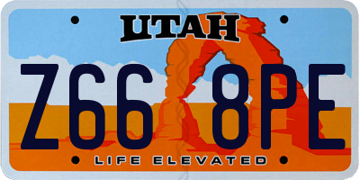 UT license plate Z668PE