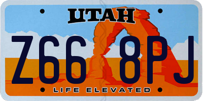 UT license plate Z668PJ