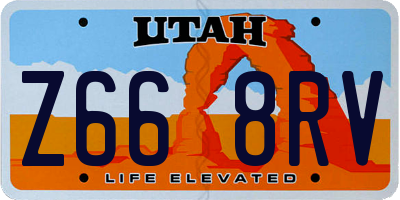 UT license plate Z668RV