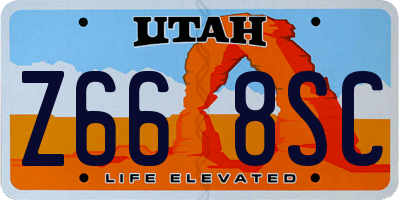 UT license plate Z668SC