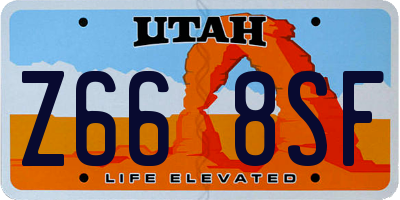 UT license plate Z668SF