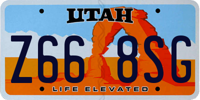 UT license plate Z668SG