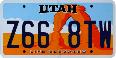 UT license plate Z668TW