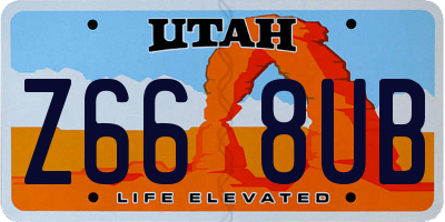 UT license plate Z668UB