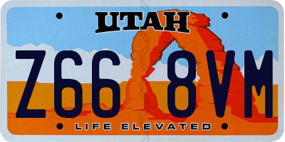 UT license plate Z668VM