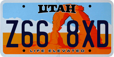 UT license plate Z668XD