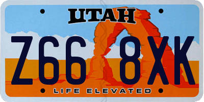 UT license plate Z668XK