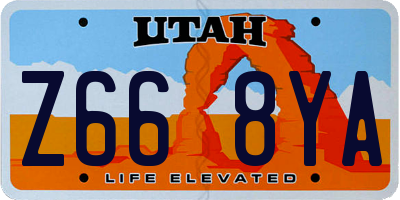 UT license plate Z668YA