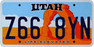 UT license plate Z668YN