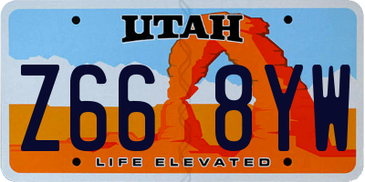 UT license plate Z668YW