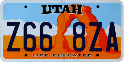 UT license plate Z668ZA