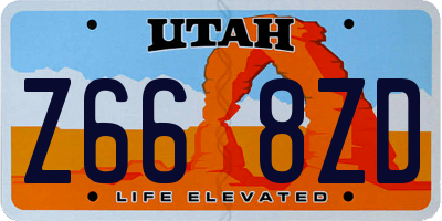 UT license plate Z668ZD