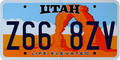 UT license plate Z668ZV