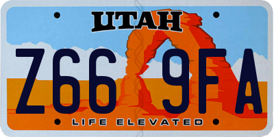 UT license plate Z669FA
