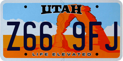 UT license plate Z669FJ