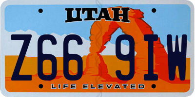 UT license plate Z669IW