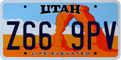 UT license plate Z669PV