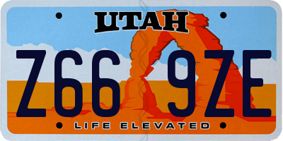 UT license plate Z669ZE