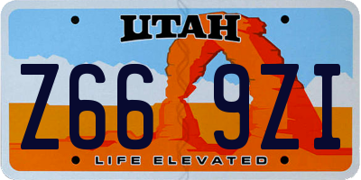 UT license plate Z669ZI