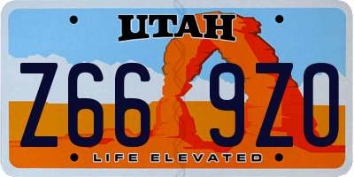 UT license plate Z669ZO