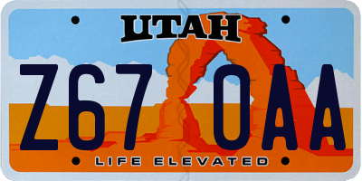 UT license plate Z670AA