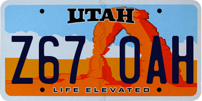 UT license plate Z670AH