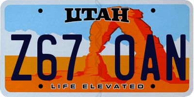 UT license plate Z670AN